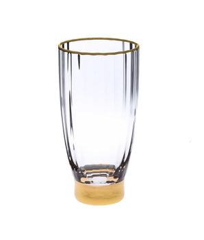 Straight Line Water Glass w/Gold Rim 6 HBG1041