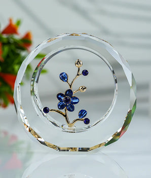 BLUE CIRCLE CRYSTAL FLORAL DMCF-RND-BL