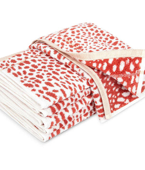 Raspberry Red & White Hand Towel