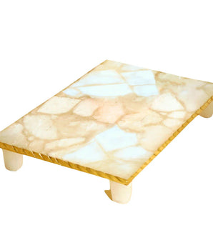 White Quartz W/ Gold Challah Board 51013