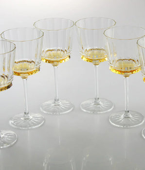 Linear Water Glass W/ Smooth Amber Shade Bottom S/6 VWR4666