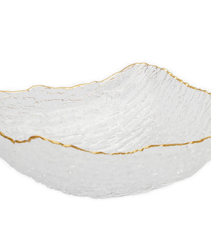 Crushed glass large square salad bowl CB2527
