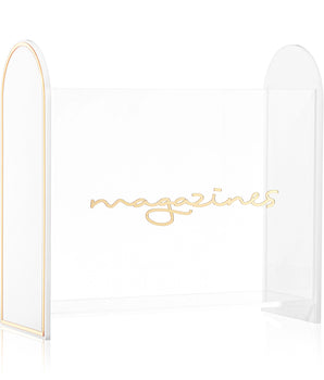 White Magazine Rack Lucite MA-C-W