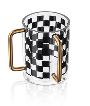 ONYX WASH CUP GOLD HANDLES  WC-OC-GO