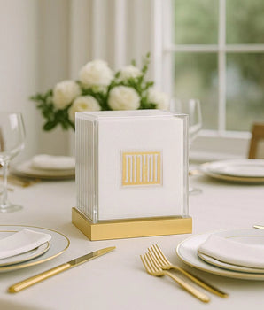 Square Zemiros Bencher Set for Shabbos & Yom Tov (Set of 10) BEZ-PU-HC-SQ-10-W-GO