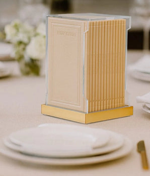 Tall Hardcover Leather & Lucite Bencher Set (Set of 14) BE-PU-HC-14-GO-GO
