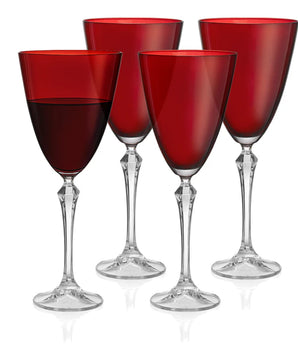 VIVID WINE GLASS RUBY 9OZ S/4 DY-202-RUB-S4