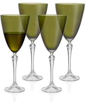 VIVID WINE GLASS GREEN 9OZ S/4 DY-202-GRN-S4