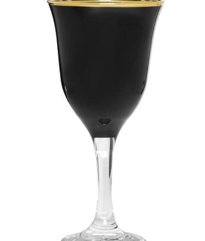 S/6 Water glasses black clear GWG3721B