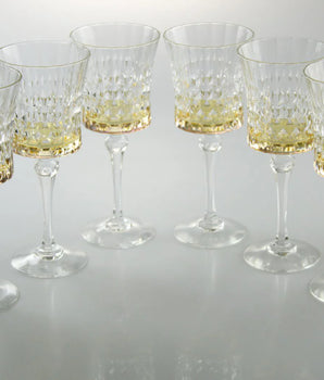 DIAMOND WATER GLASSES WITH AMBER S/6 VWR4698