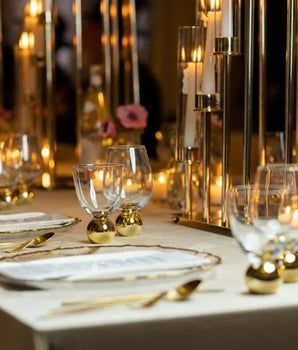 Small Wine Glasses With Gold  Ball Pedestal Set Of 6 WIG3329