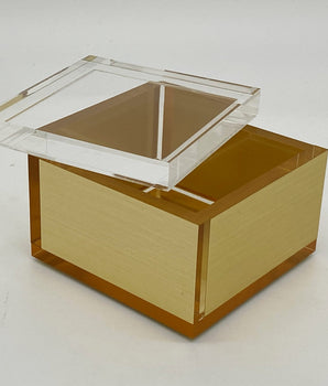 Lucite Square Box Small Gold HA221GDBX